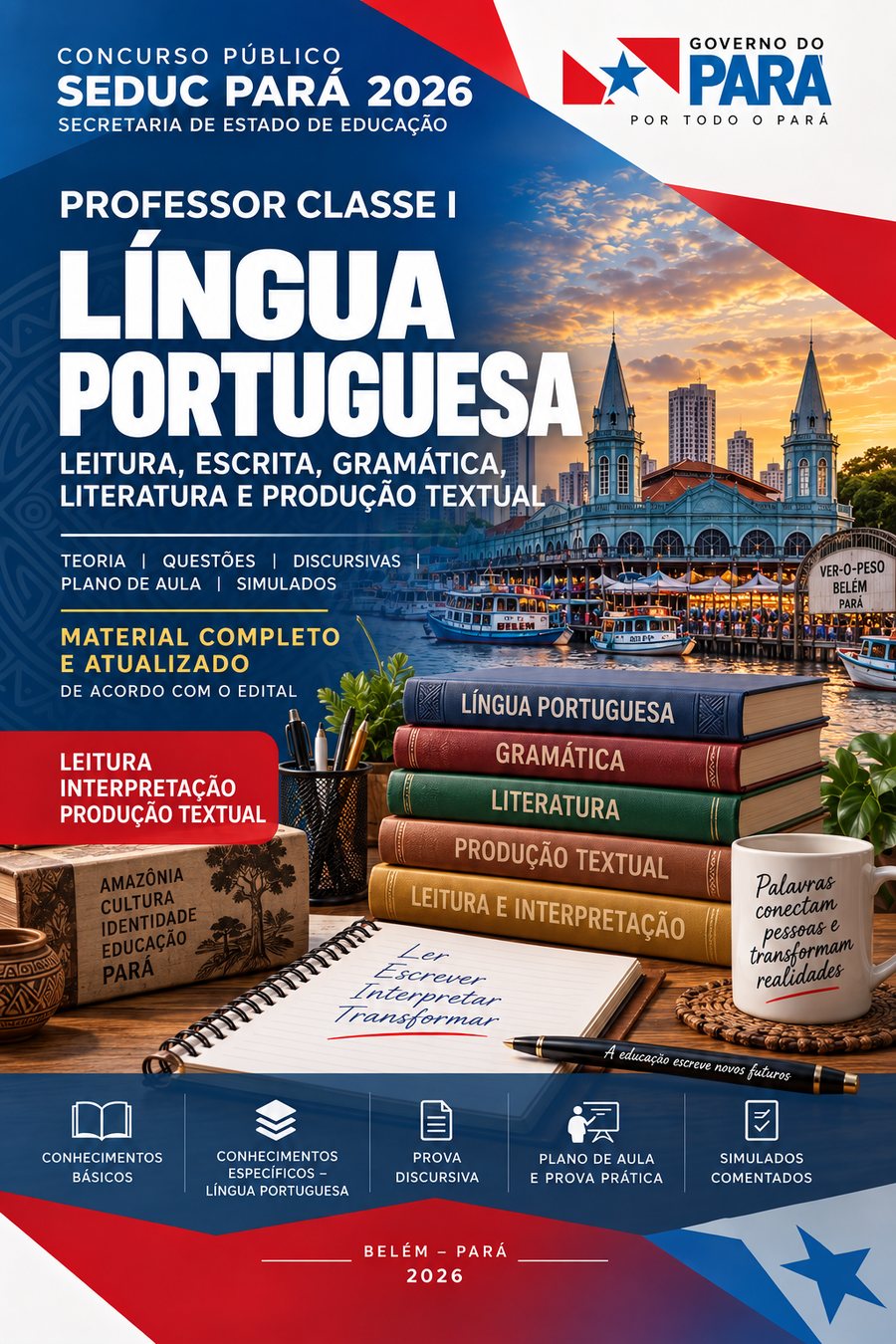 Capa de Língua Portuguesa - SEDUC Pará 2026